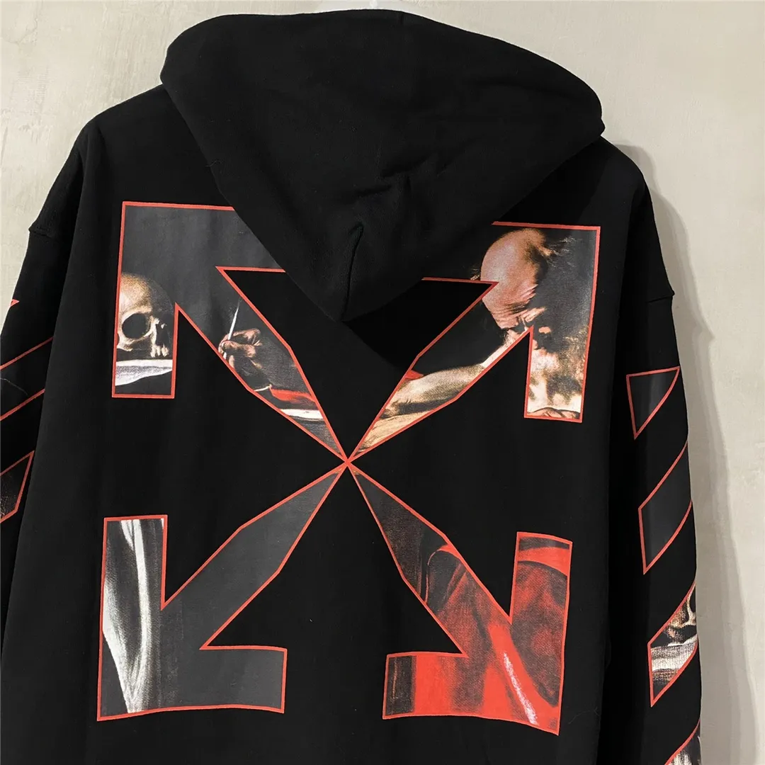 Top tested version OFFWHITE OW Caravaggio Skeleton Old Man Oil Painting for Men and Women Couple Pure Cotton Loose Religious Round Neck Pullover Hoodie Sweatshirt Exclusive version on the market, zp’s sales once hit a new high. Both the front and rear panels are printed using Kornit's digital direct printing process, with 7 colors sprayed and glazed solid film, giving the printing a jelly-like feel. The printing gradient is gentle, the texture is clear, and the color contrast is obvious. The fabric is made of 480g large fish scale pure cotton terry fabric, which is launched in a big way and has full drape. It can be compared with all versions on the market and is synchronized. Brand new 21s collar label, washed, hang tag, all customized. Size chart